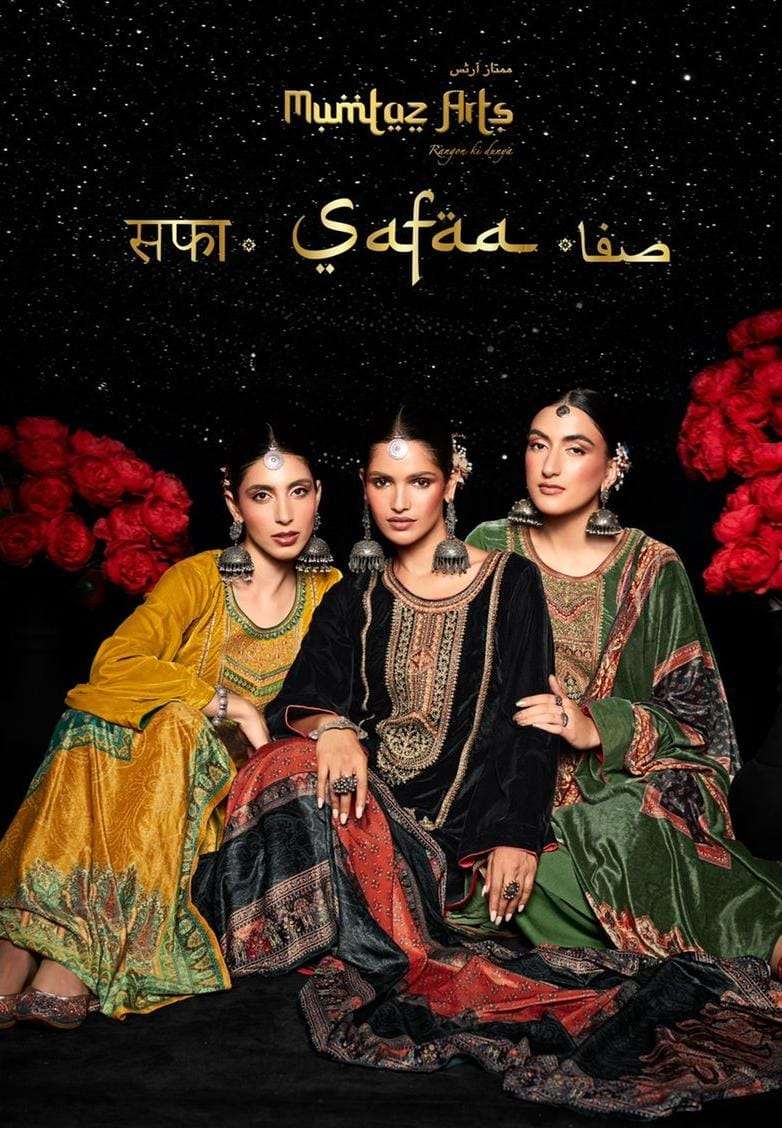 mumtaz arts safaa velvet vol 1 winter wear fancy dresses