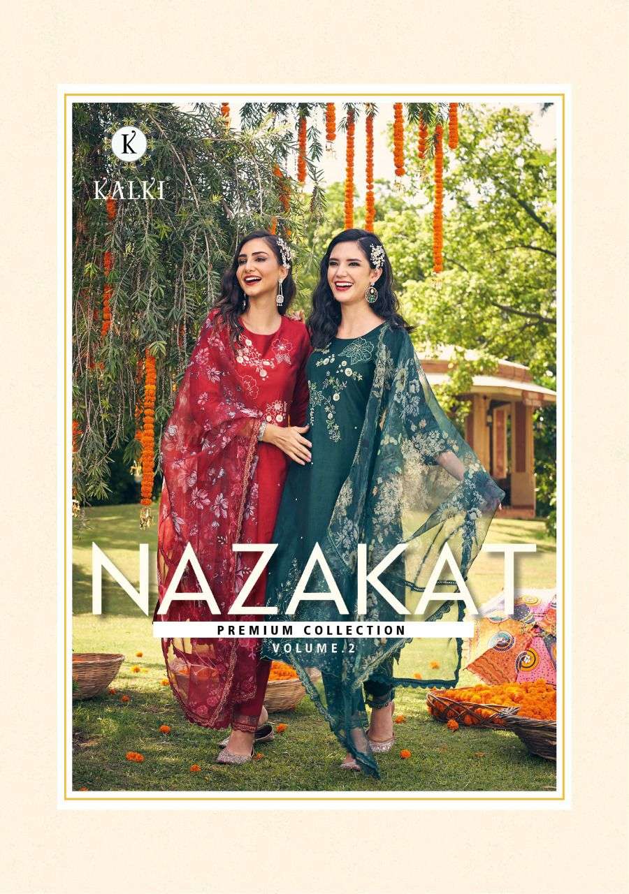 nazakat vol 2 by k fashion weaving viscose silk readymade 3 piece set