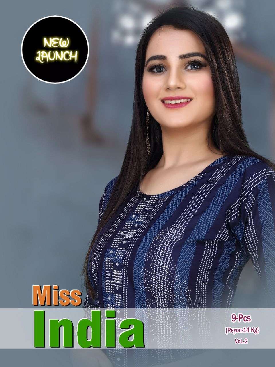 NEW RIYAA MISS INDIA Rayon 14 Kg Block Screen Work Kurti with Diamond Work and Kiroski Diamond KURTI CATLOG WHOLESALER BEST RATE