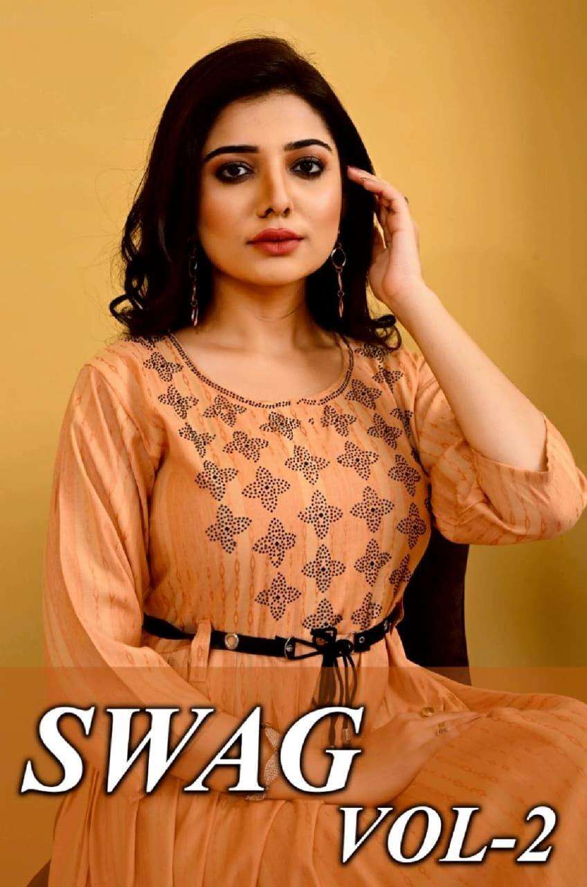 New Riyaa Swag Vol.2 Heavy Rayon Dobby Ghera Style With Siroski Work Choli With Extra Belt KURTI CATALOG WHOLESALER BEST RATE