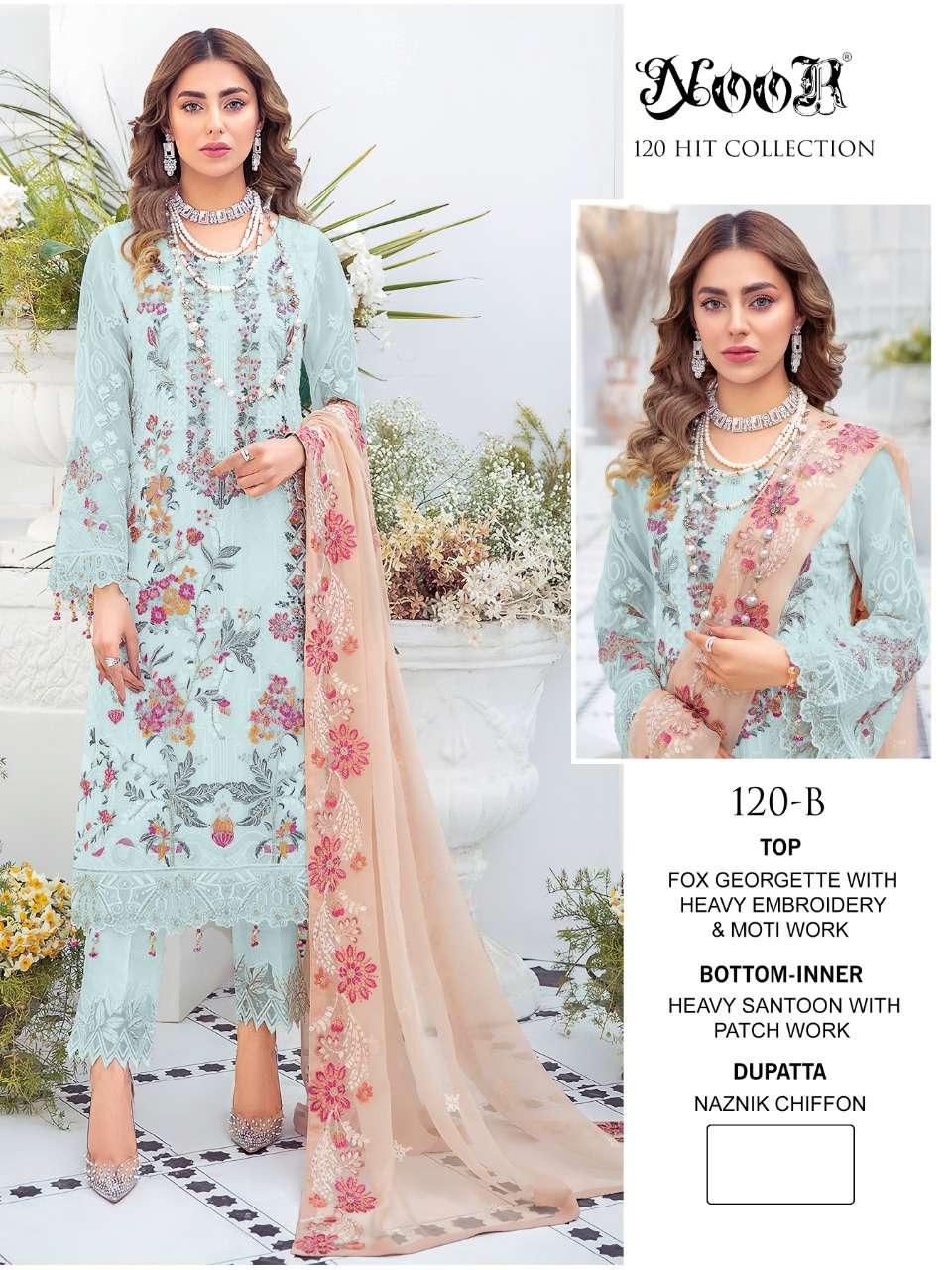 noor 120 hit collection georgette work pakistani dresses