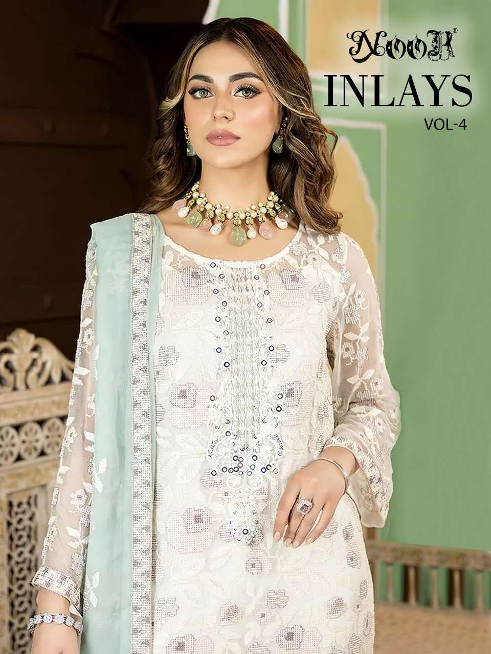 noor inlays vol 4 georgette designer pakistani dresses