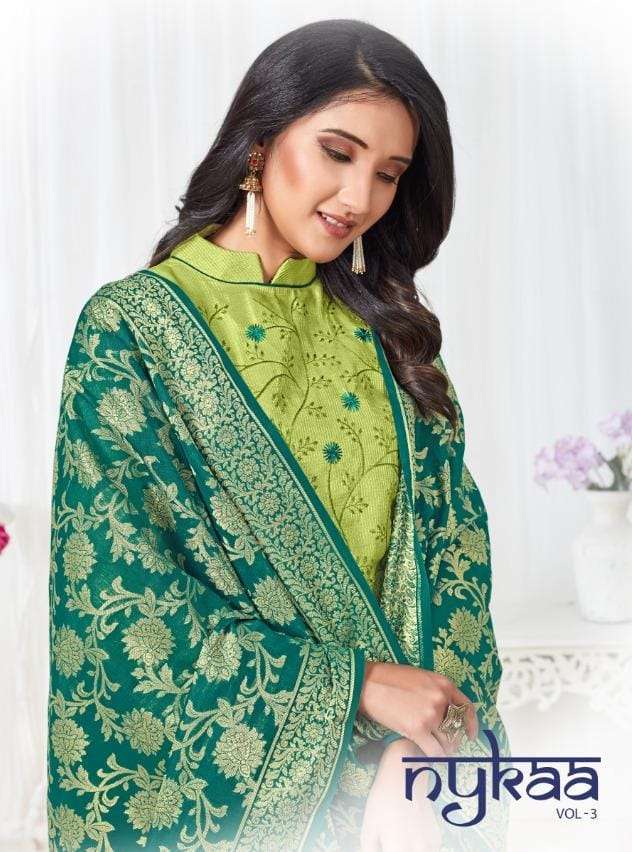 nykaa vol 3 by raghav royals cotton silk casual wear dress materials
