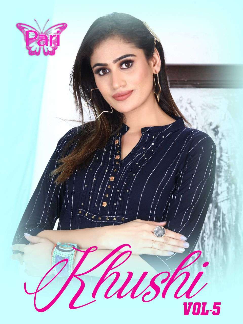 pari khushi vol 5 short tops with tucks catalog 