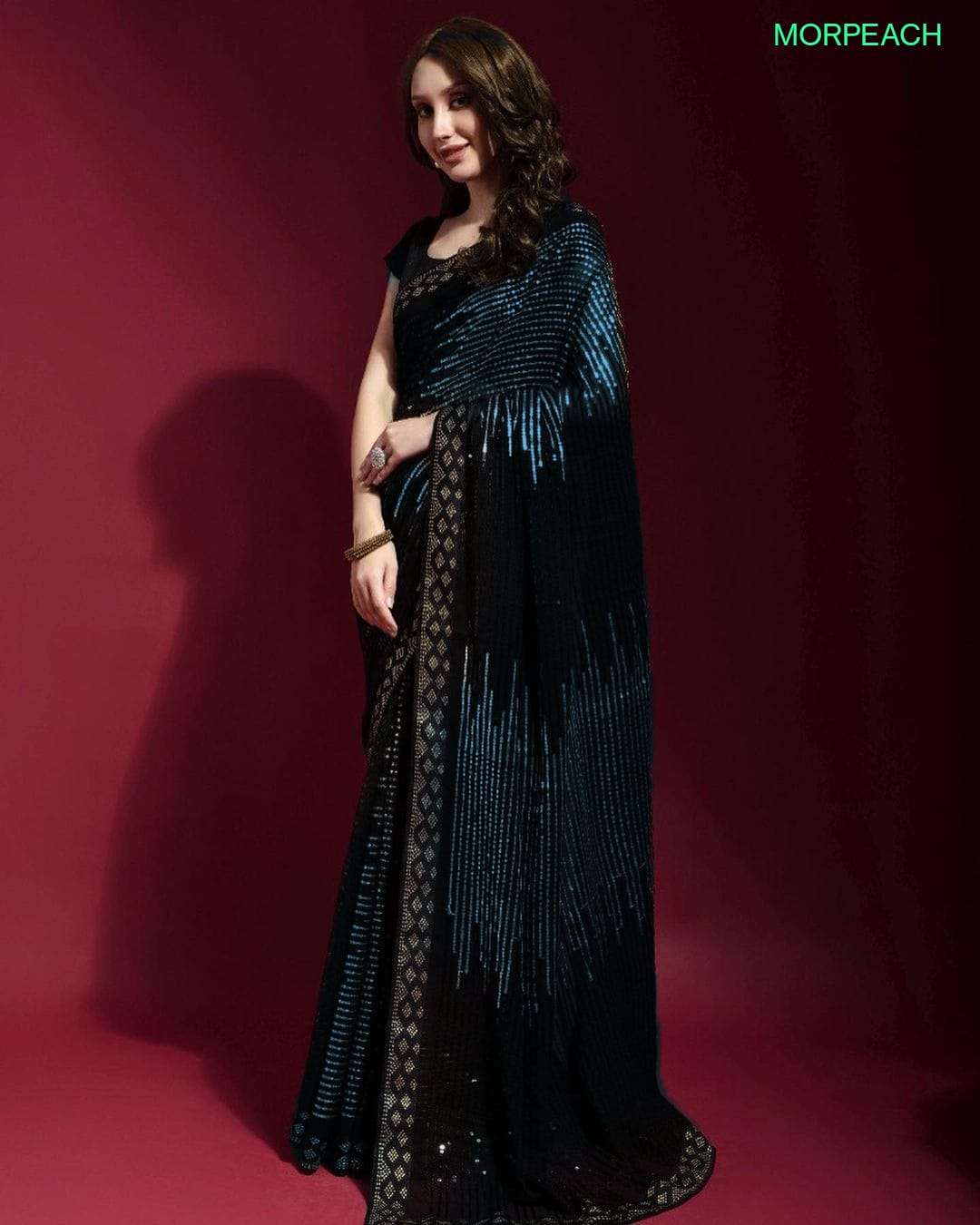 pr 3300 design 60 gram georgette sequence work sarees 