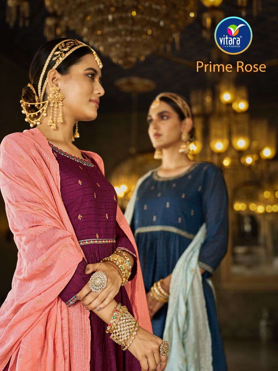prime rose vol 2 by vitara designer readymade kurti with sharara & dupatta