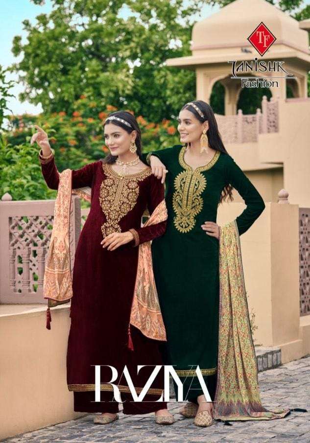 raziya by tanishk velvet handwork winter salwar kameez