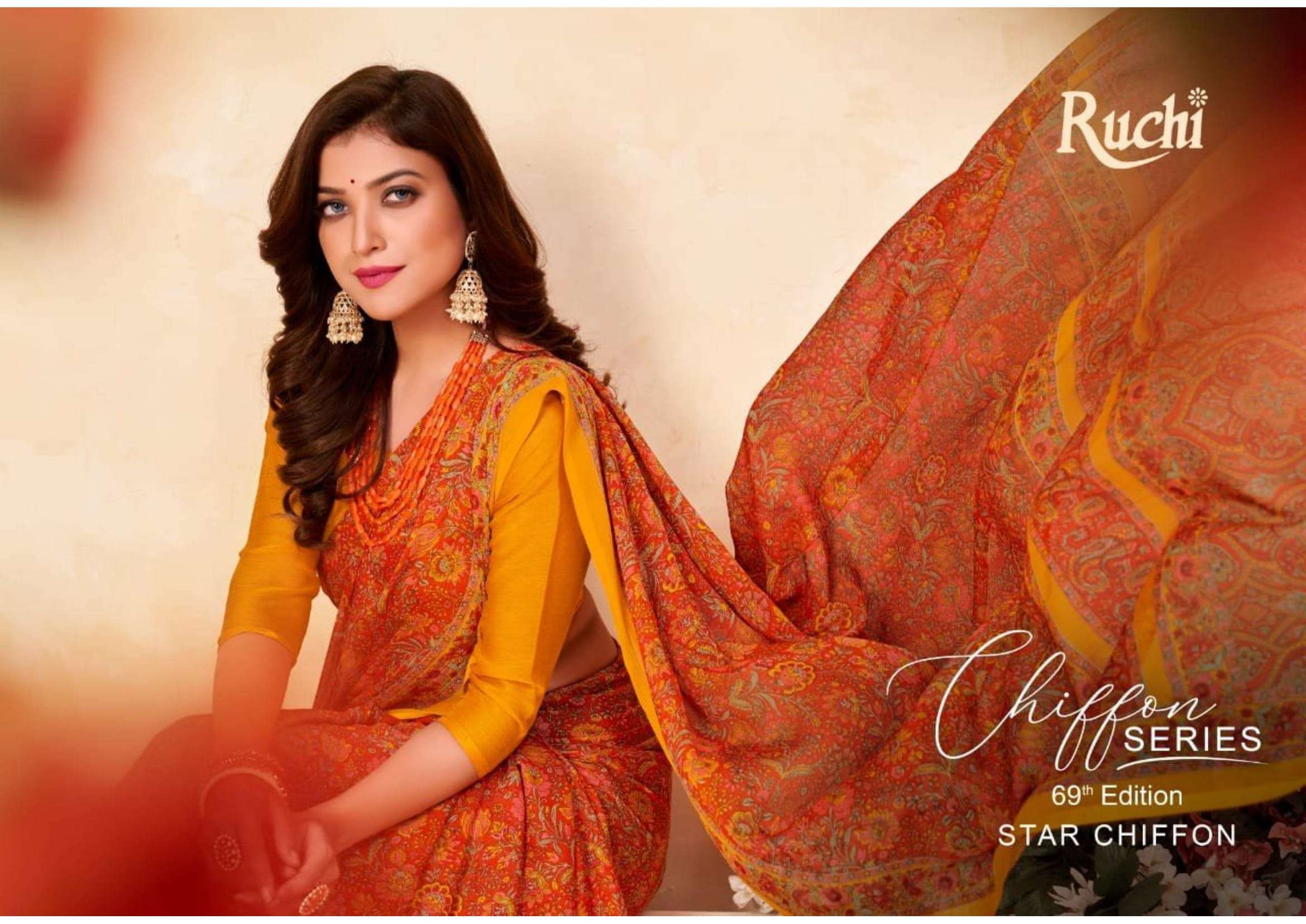 ruchi star chiffon vol 69 casual wear printed saree wholesaler in surat 