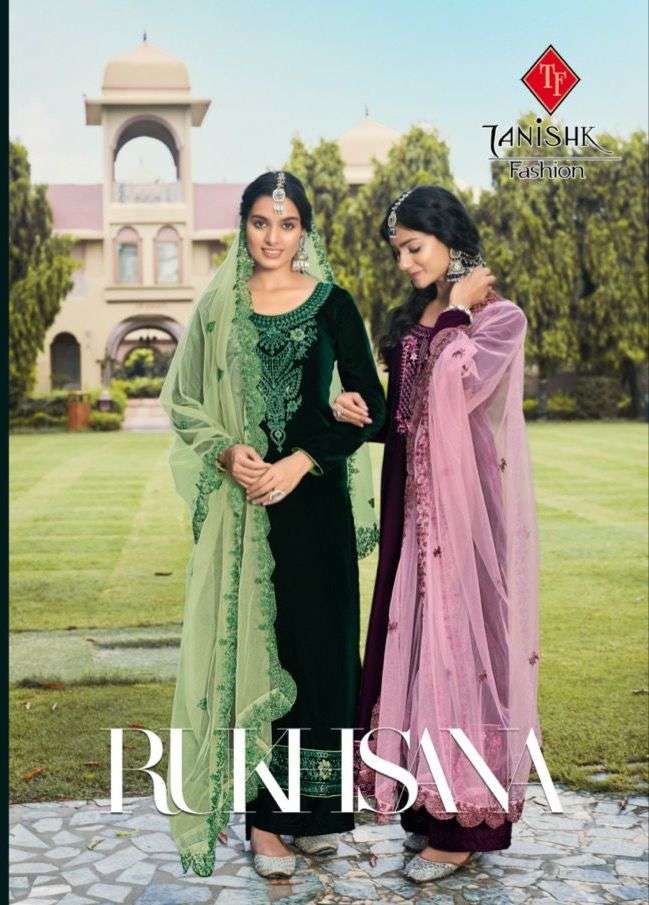rukhsana by tanishk pure velvet winter wear dresses supplier