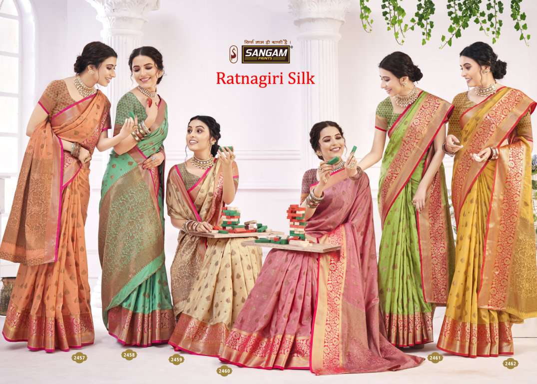 sangam prints ratnagiri silk designer cotton saris wholesaler