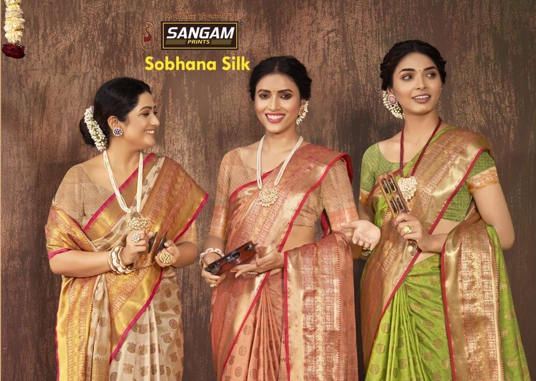 sangam prints sobhana silk designer cotton saris wholesaler