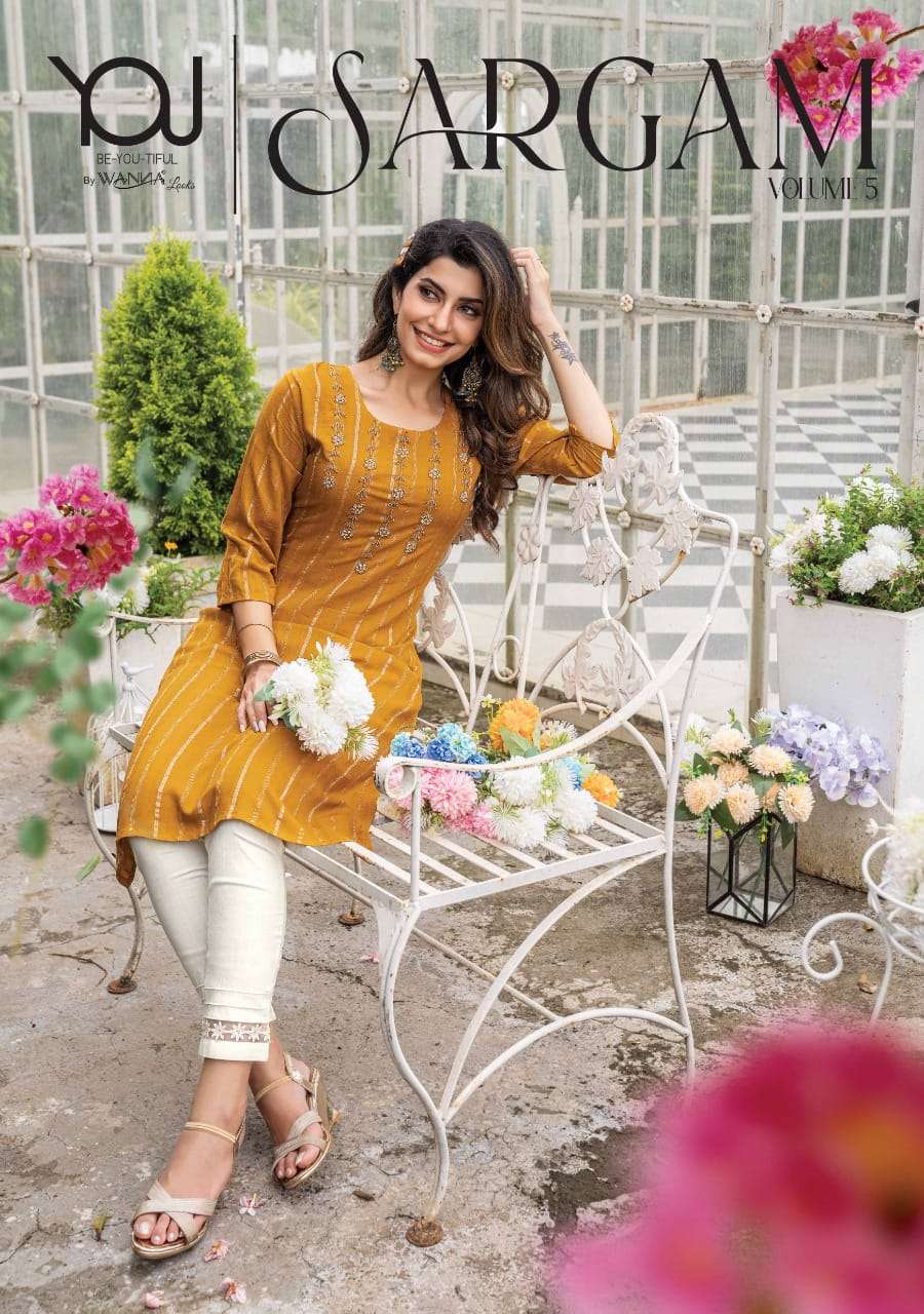 sargam vol 5 by wanna viscose rayon handwork kurti with pant
