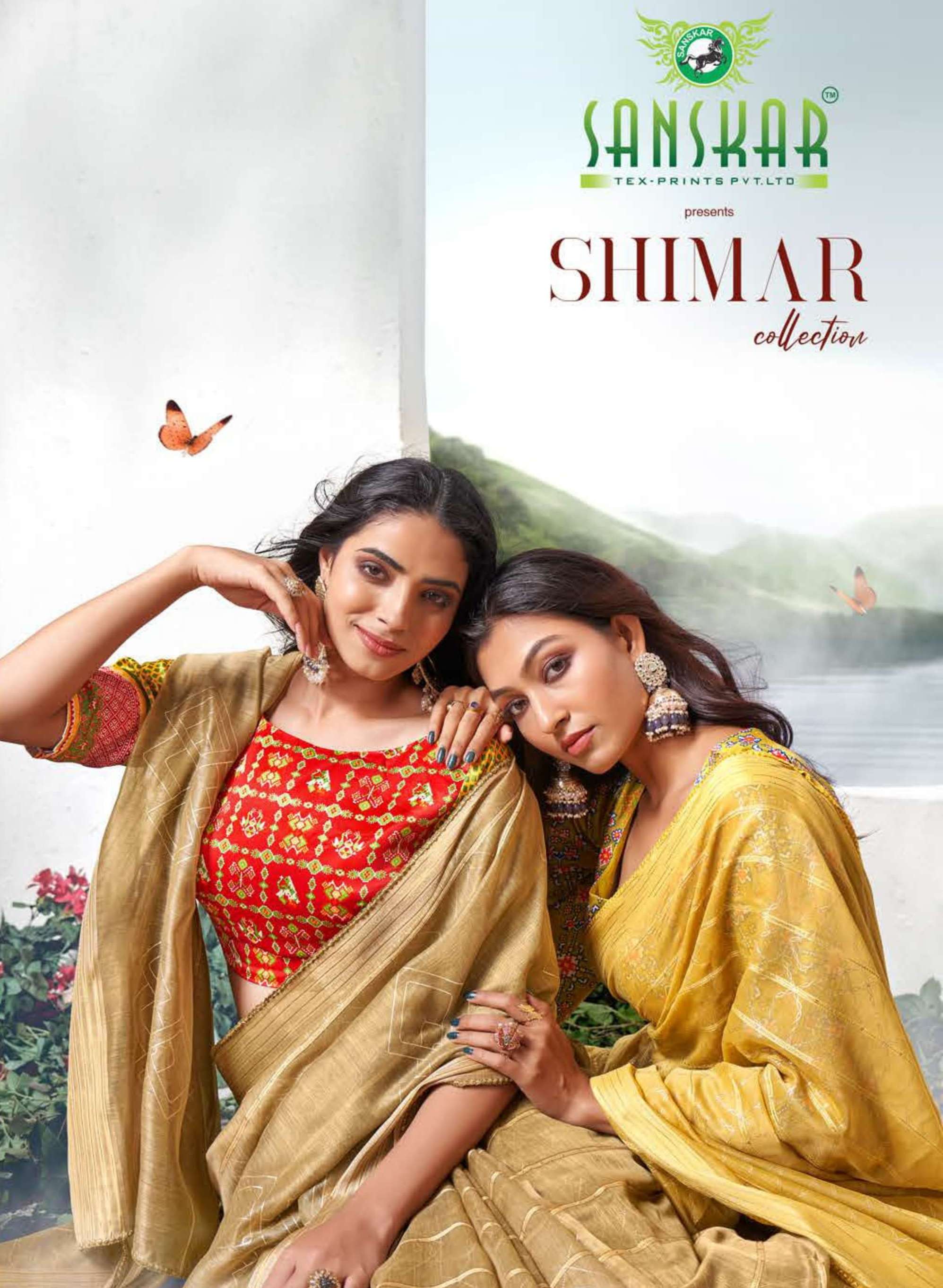 shimar by sanskar tex prints surat cotton fancy saris pattern 
