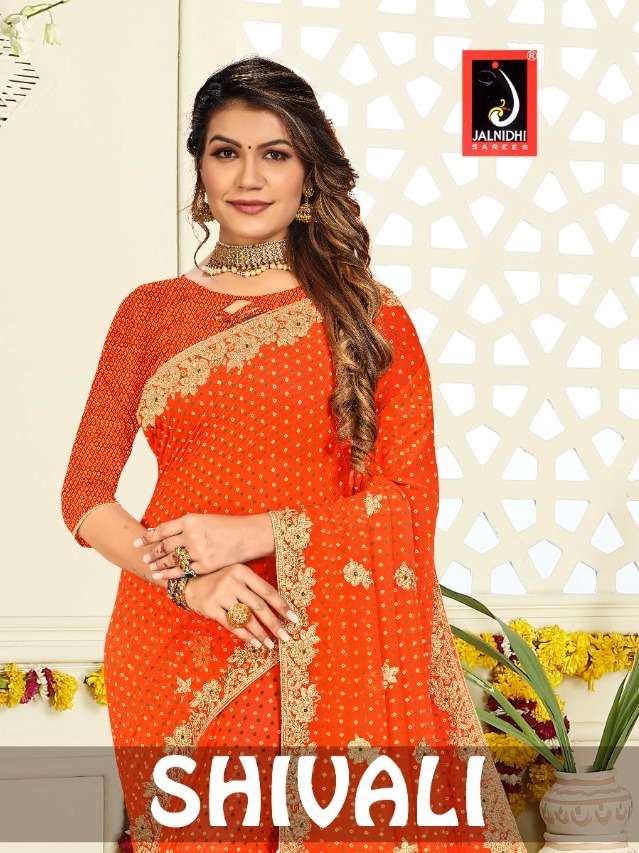 shivali by jalnidhi georgette bandhej sarees