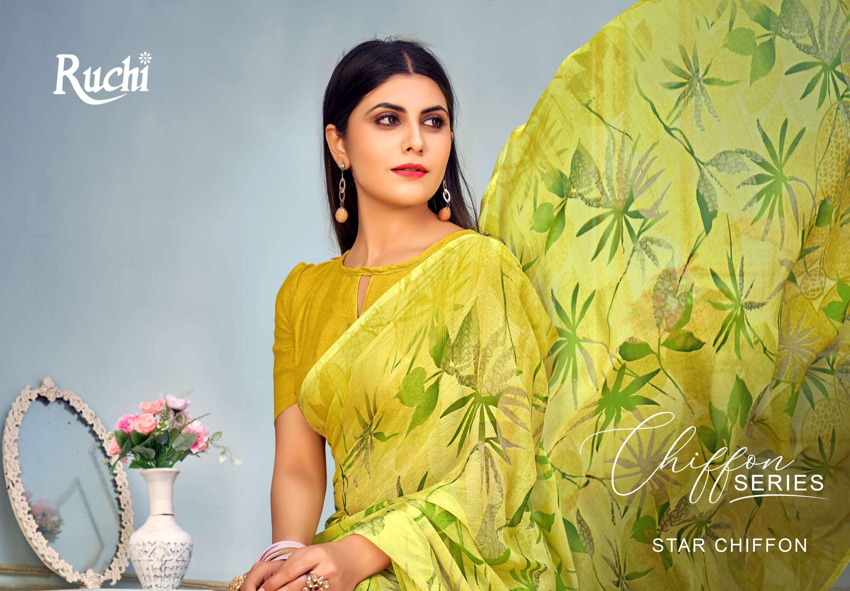 star chiffon vol 75 by ruchi printed soft casual wear sarees 