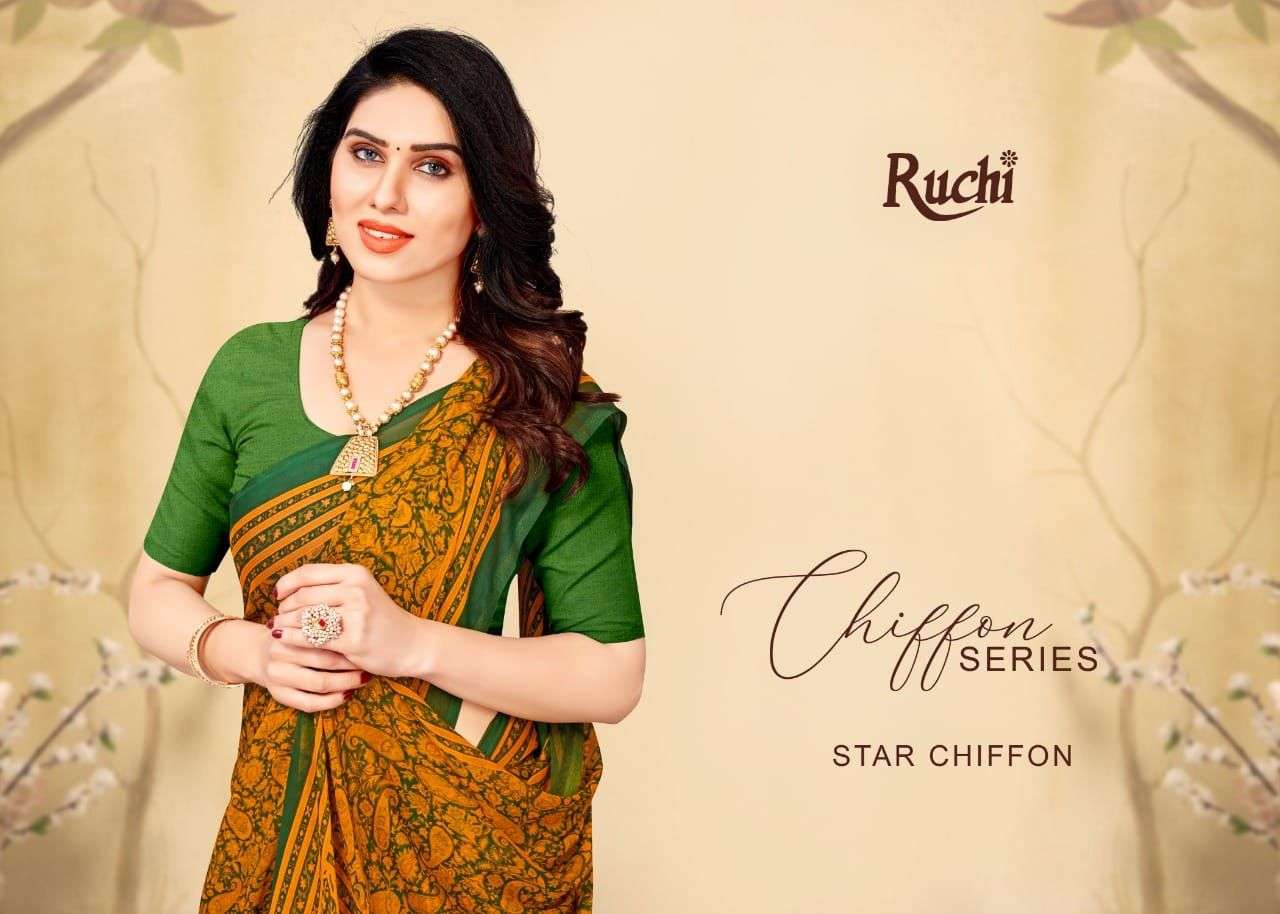 star chiffon vol 82 by ruchi printed daily wear chiffon sarees