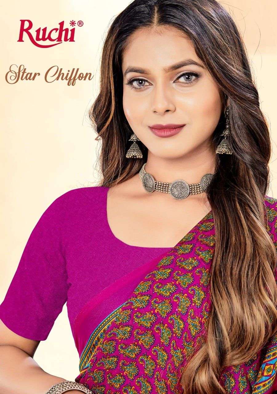 star chiffon vol 85 by ruchi printed chiffon sarees