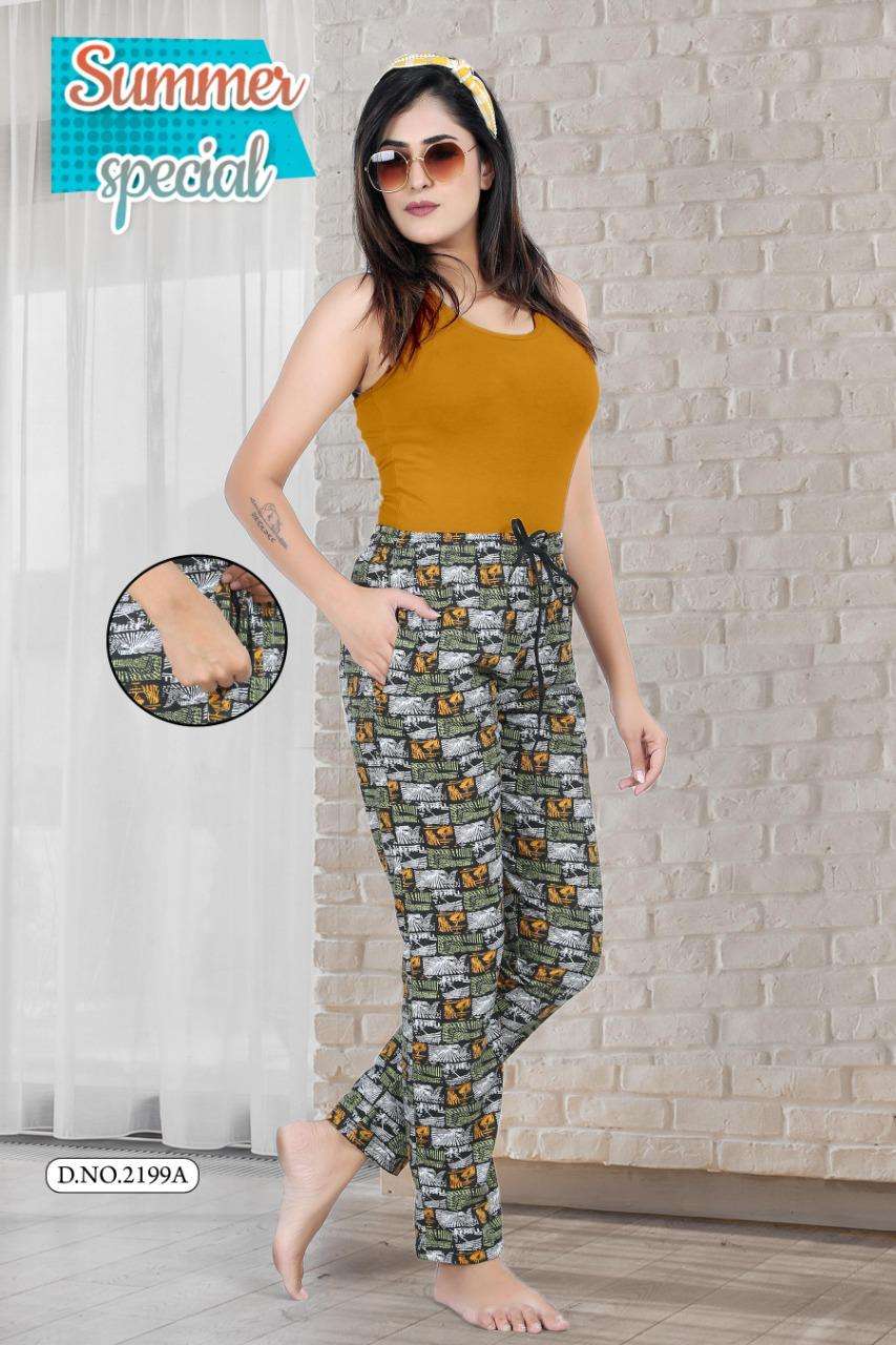 SUMMER SPECIAL NIGHT PANT VOL.B2199 Heavy Shinker Hosiery CottonNight Pant With Pocket With Ziper Pocket CATALOG WHOLESLER BEST RATE