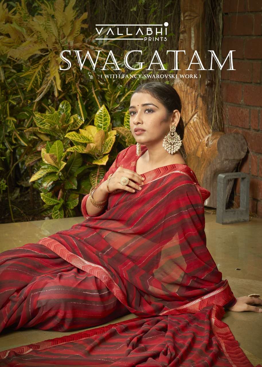 swagatam by vallabhi georgette printed sarees
