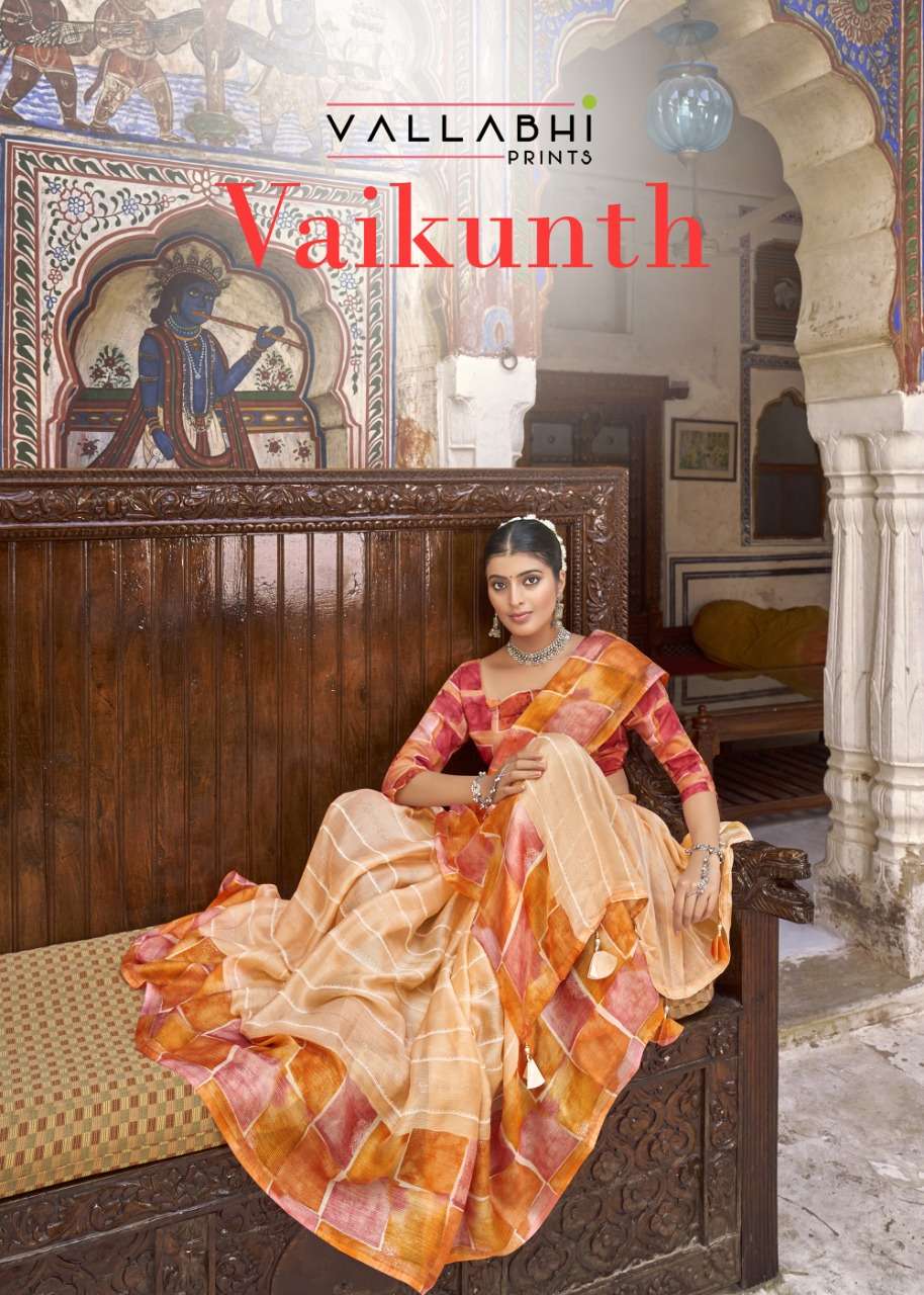 vaikunth by vallabhi moss chiffon printed elegant sarees