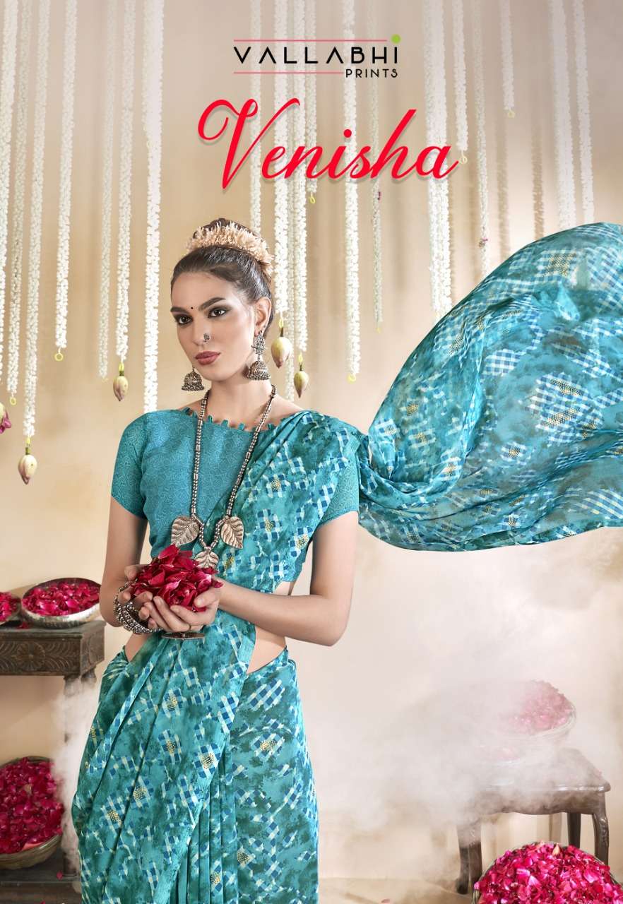 venisha by vallabhi printed georgette sarees