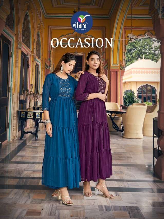 vitara occasion georgette fancy kurtis