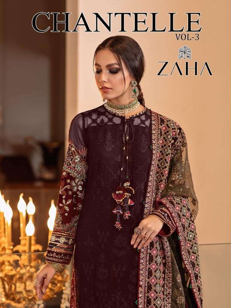 zaha chantelle vol 3 colours georgette pakistani dresses