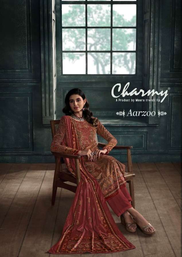 zisa aarzoo by meera charmy velvet winter wear exclusive suits collection