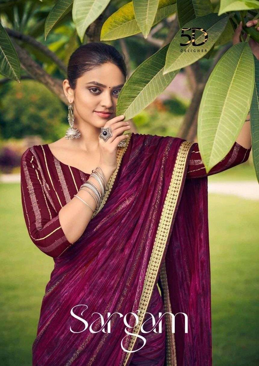 5d sargam georgette designer fancy saree