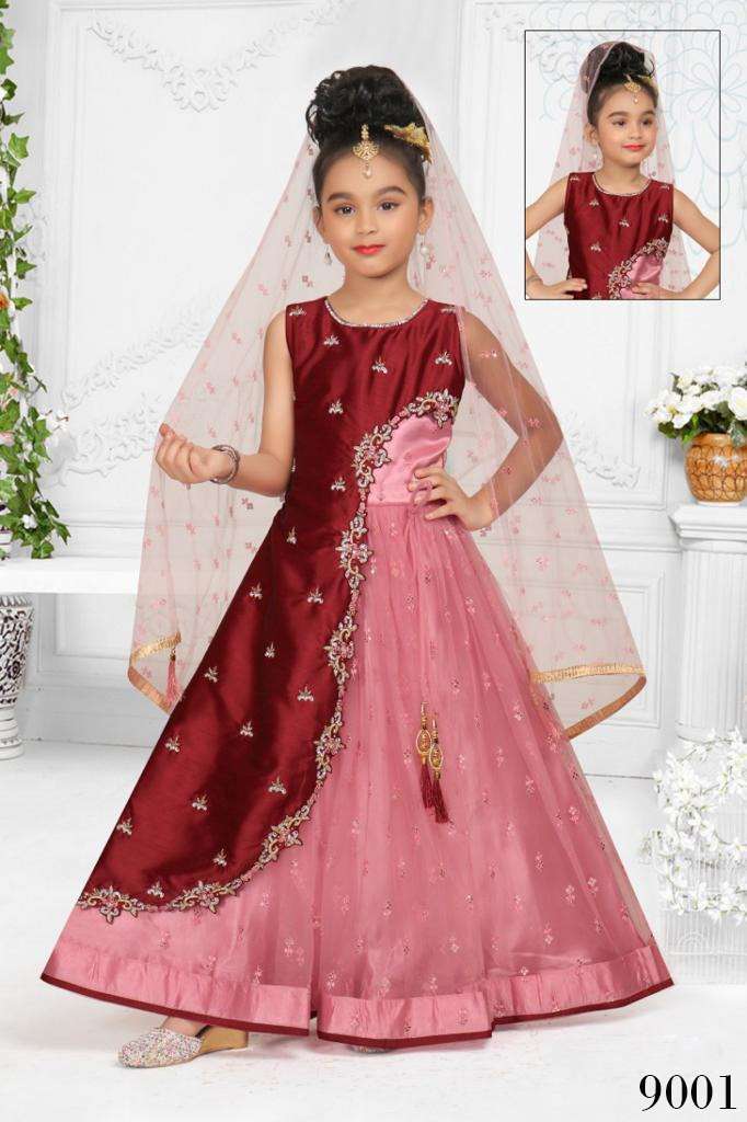 aarushi silk gown kids dresses manufacturer in surat 