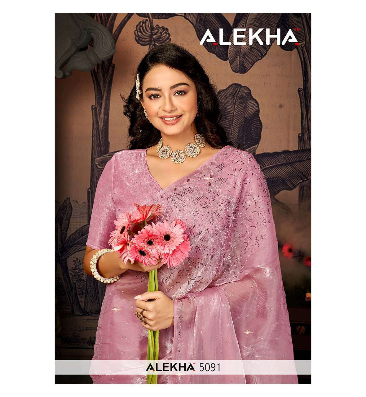 alekha 5091 heavy embroidery sarees 
