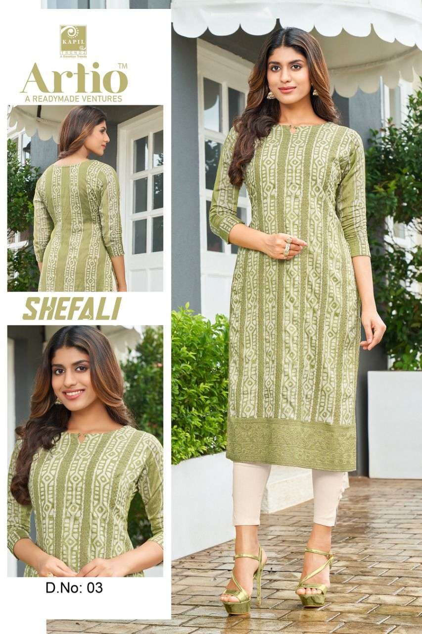 artio shefali chanderi work readymade kurtis wholesale 