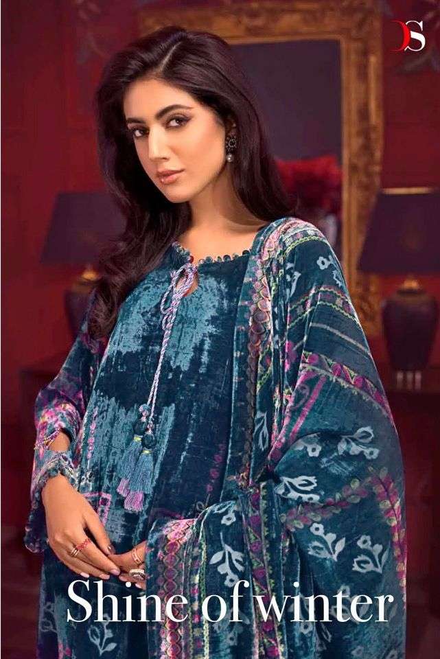 deepsy shine of winter velvet digital printed fancy salwar kameez