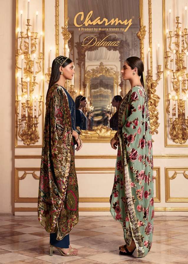 dilnaaz by zisa charmy pashmina jacquard winter dresses supplier