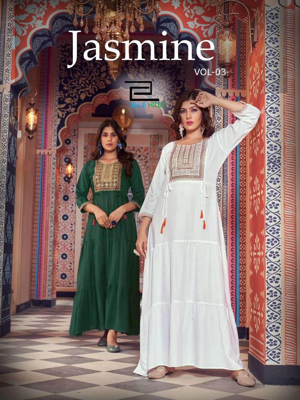 jasmine vol 3 by blue hills anarkali gown kurtis 50 plus length 