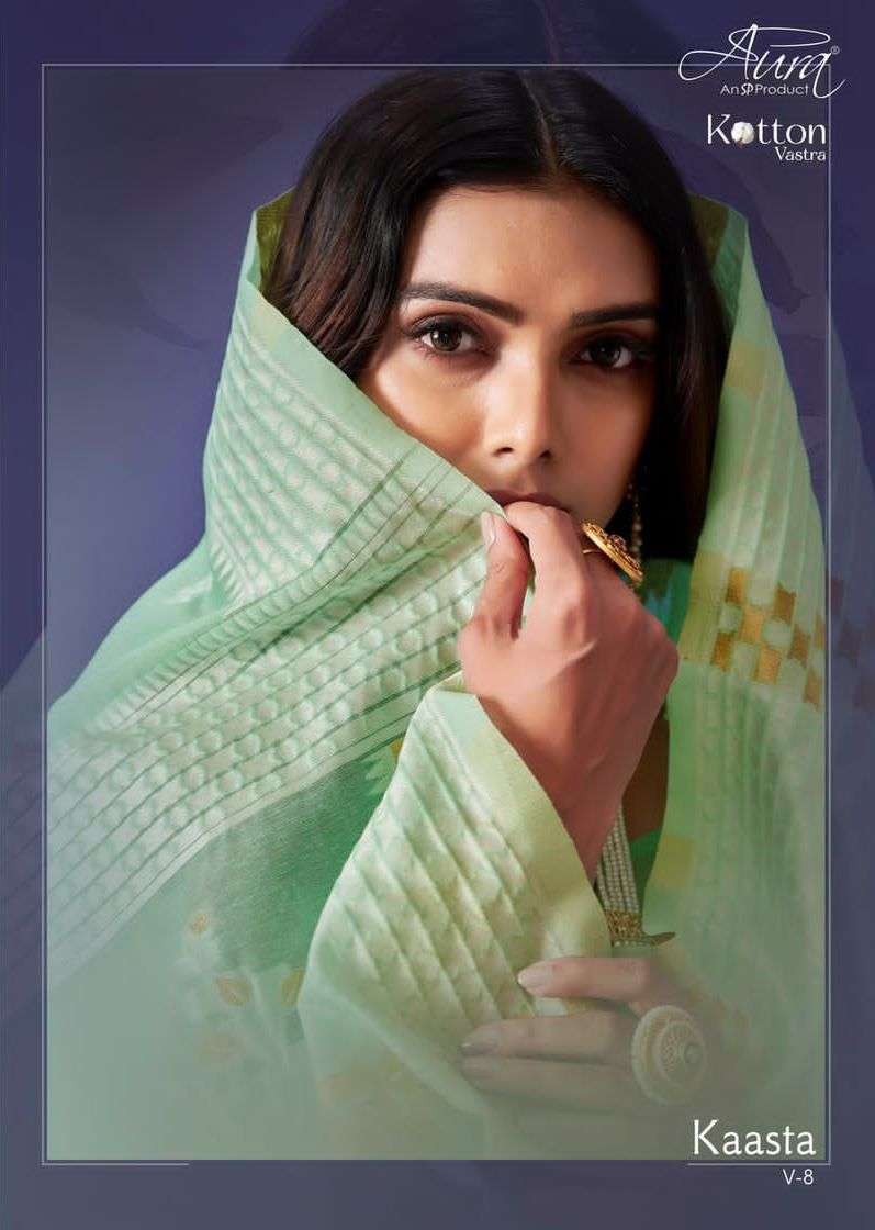 kaasta vol 8 by aura kotton vastra fancy traditional wear saree wholesaler