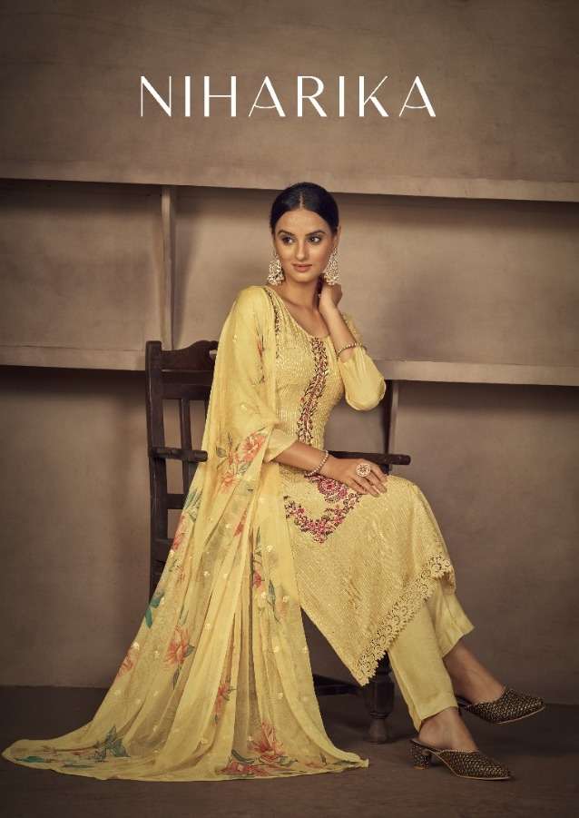 karma trendz niharika pure maslin embroidery suit wholesaler