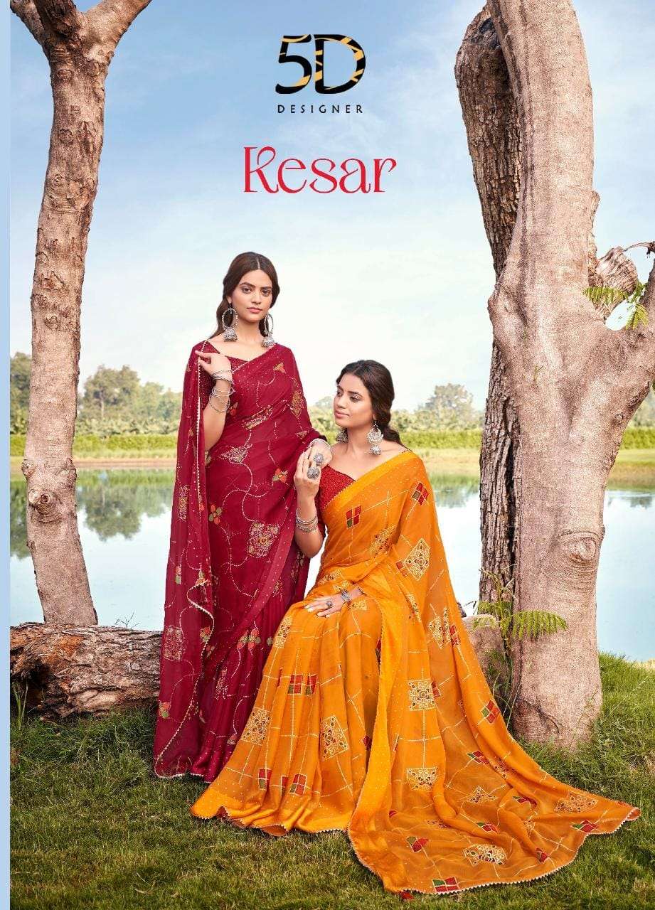kesar by 5d designer chiffon fiol printed fancy saree