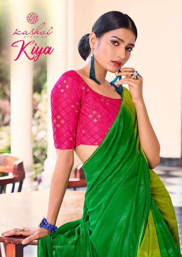 kiya by kashvi creation georgette designer fancy saree