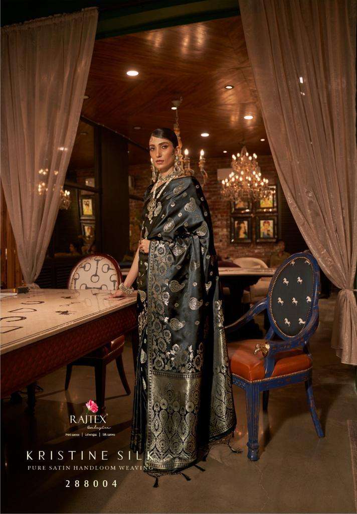 kristine silk by rajtex 288001-288006 series satin handloom weaving saree