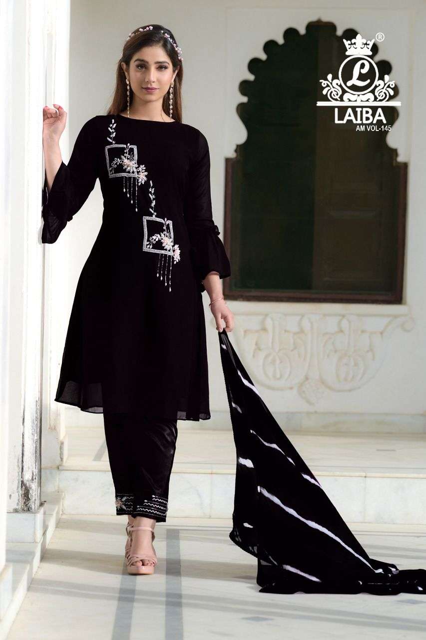 laiba designer am vol 145 georgette handwork readymade pakistani salwar kameez