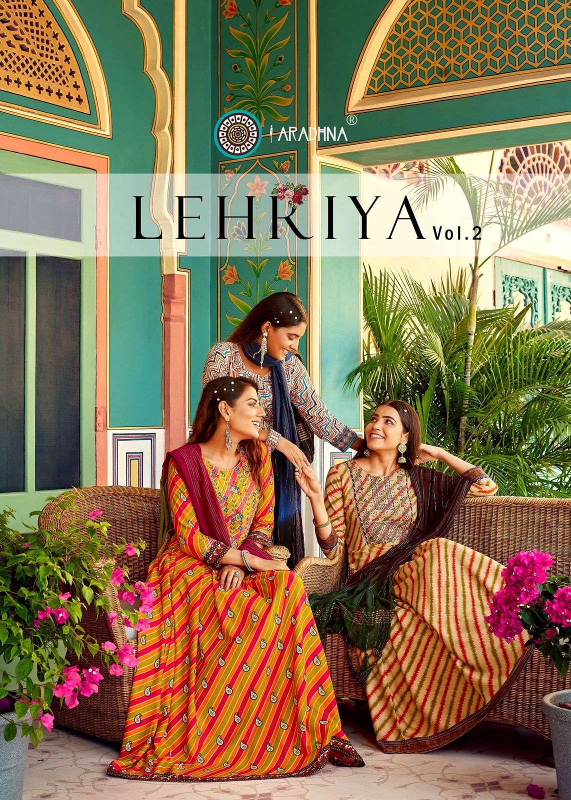 lehriya vol 2 by aradhna rayon bandhej long gown with dupatta 