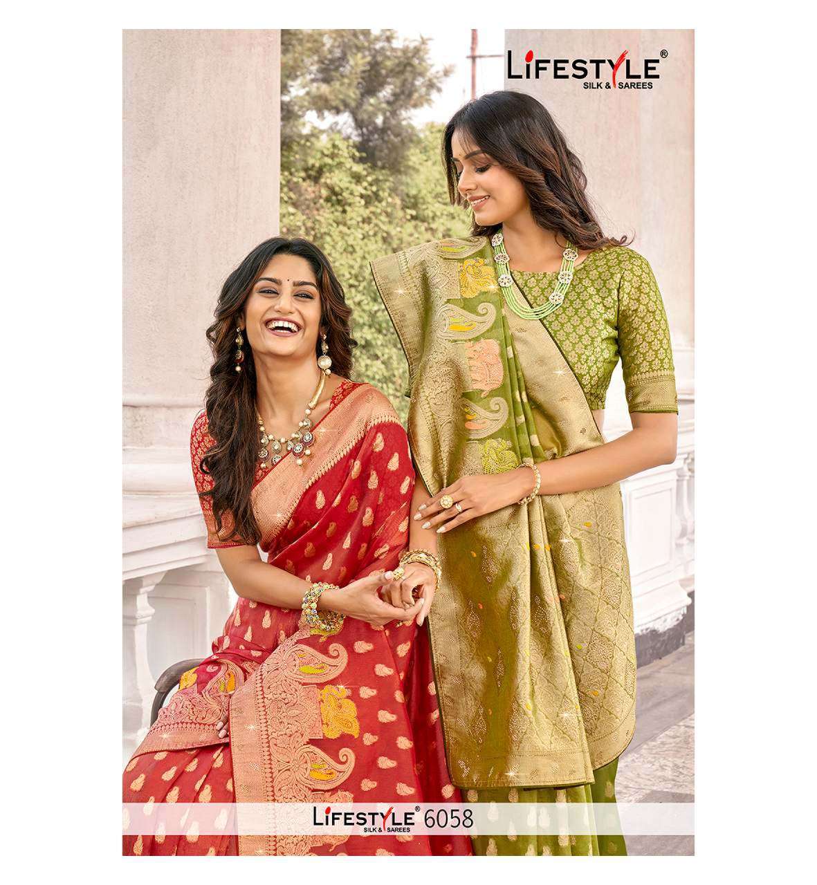 lifestyle 6058 vol 1 nylon organza wedding fancy sarees