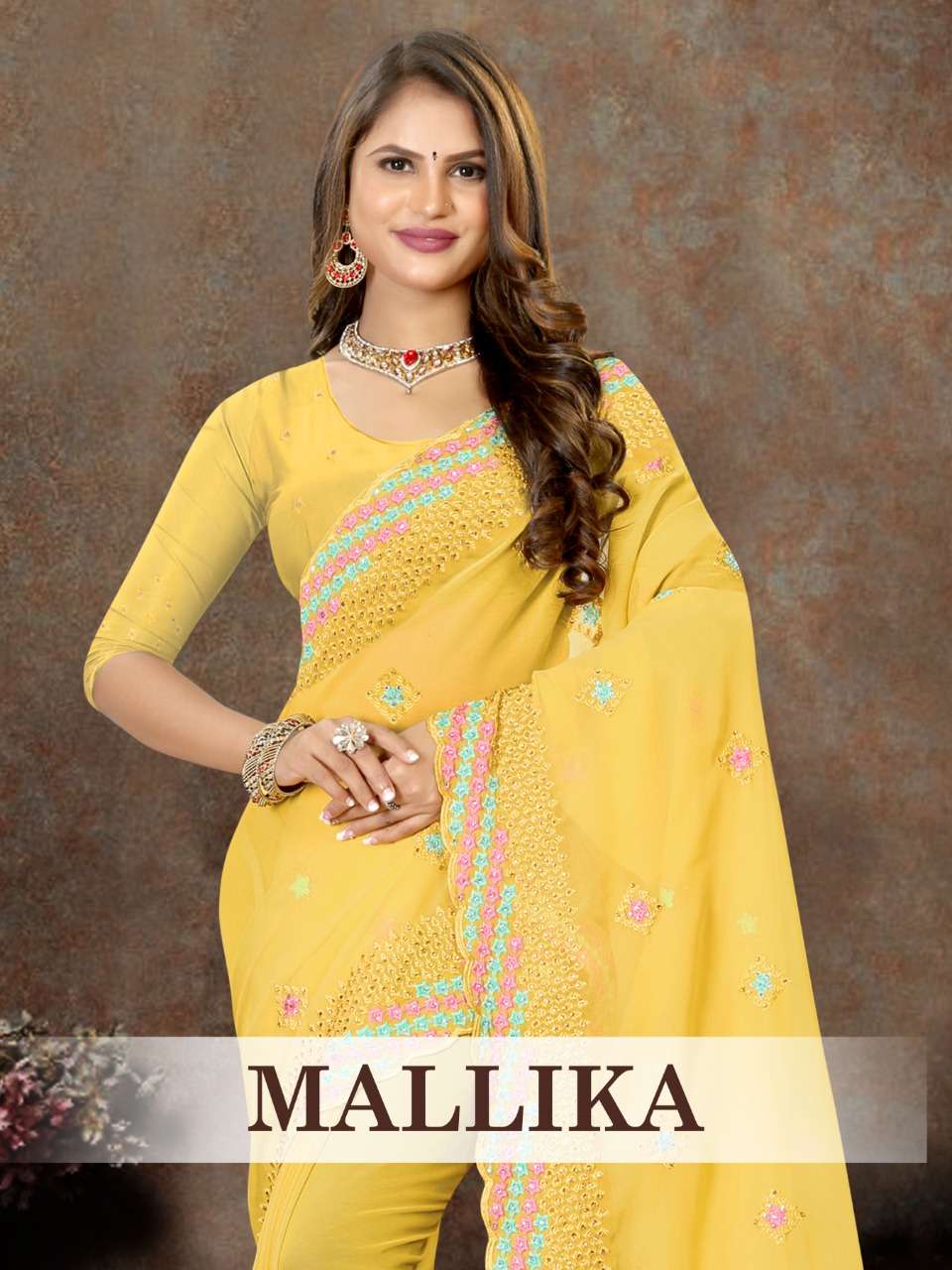 Mallika by ranjna saree embroidery worked super hit collecton 