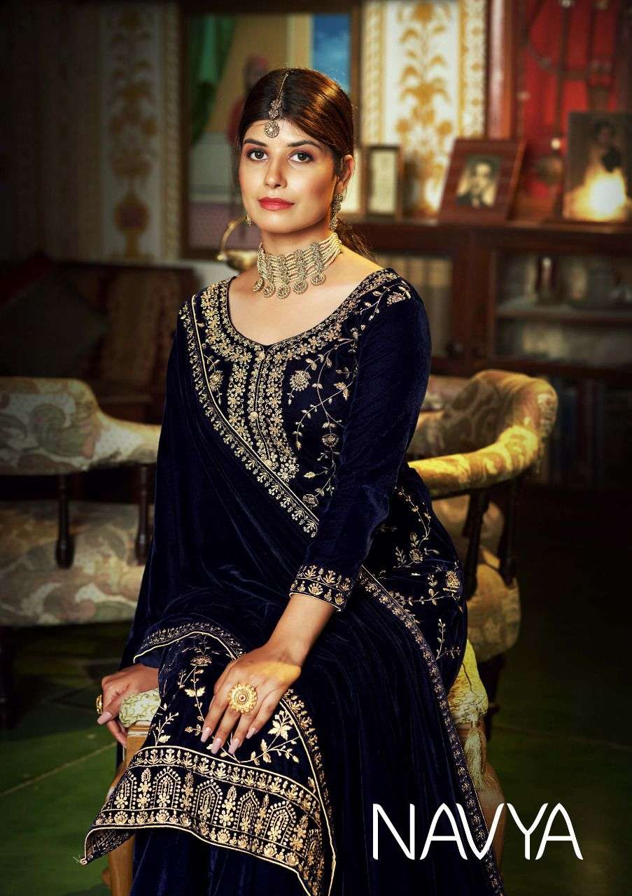 navya by sargam velvet winter fancy dresses wholesaler