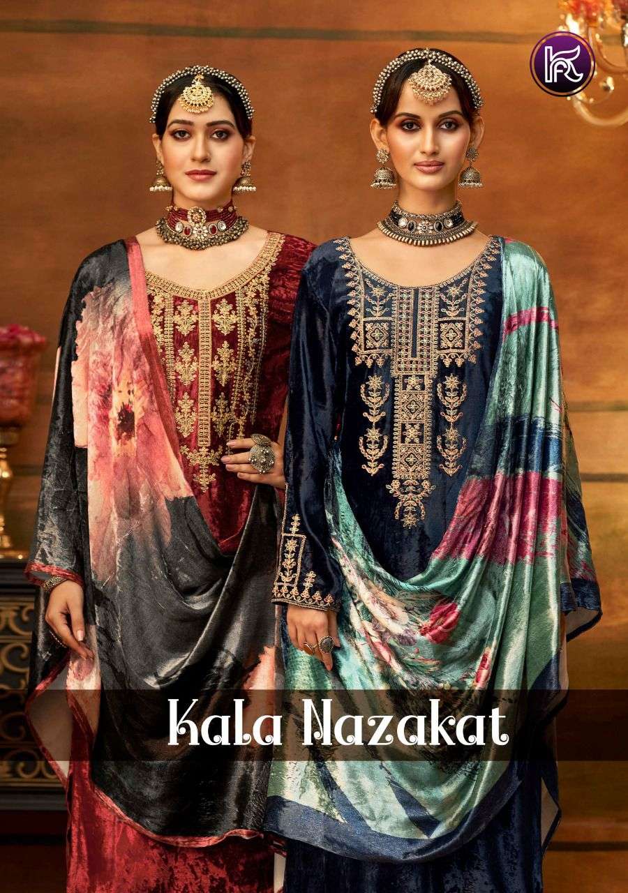 nazakat by kala fashion pure velvet winter dresses wholesaler