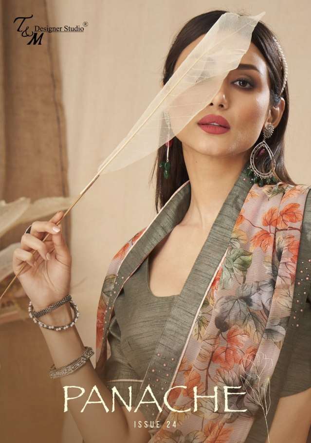 panache vol 24 by t & m designer surat georgette digital printed sarees exports 