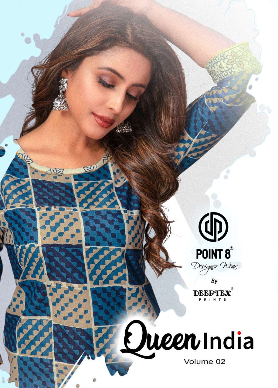 point 8 queen india vol 2 by deeptex cotton top with pant pair set 