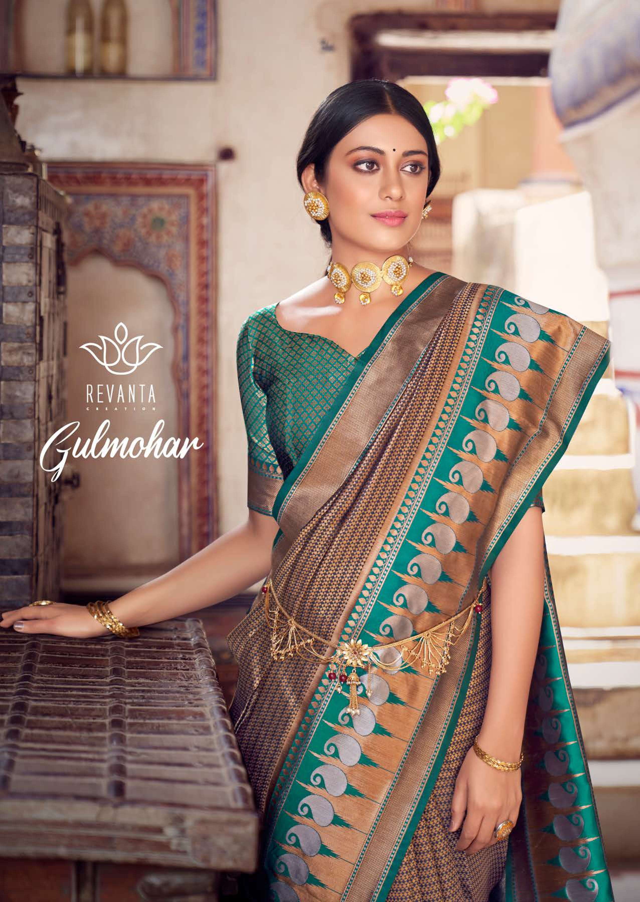 revanta gulmohar pure silk saris wholesale price  
