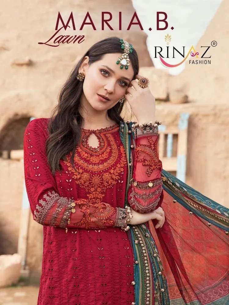 rinaz fashion maria b lawn cotton embroidery pakistani dresses 